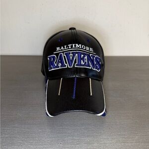 Baltimore Ravens Reebok Vintage Leather Hat Black AFC Strapback
